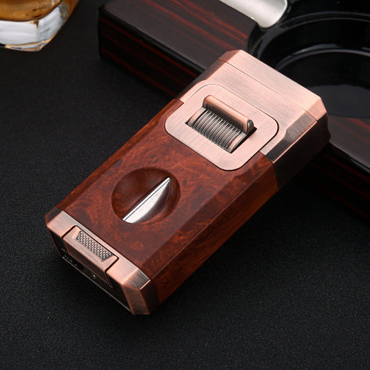 Eggplant Cigar Lighter Double Fire Direct Punch Gas